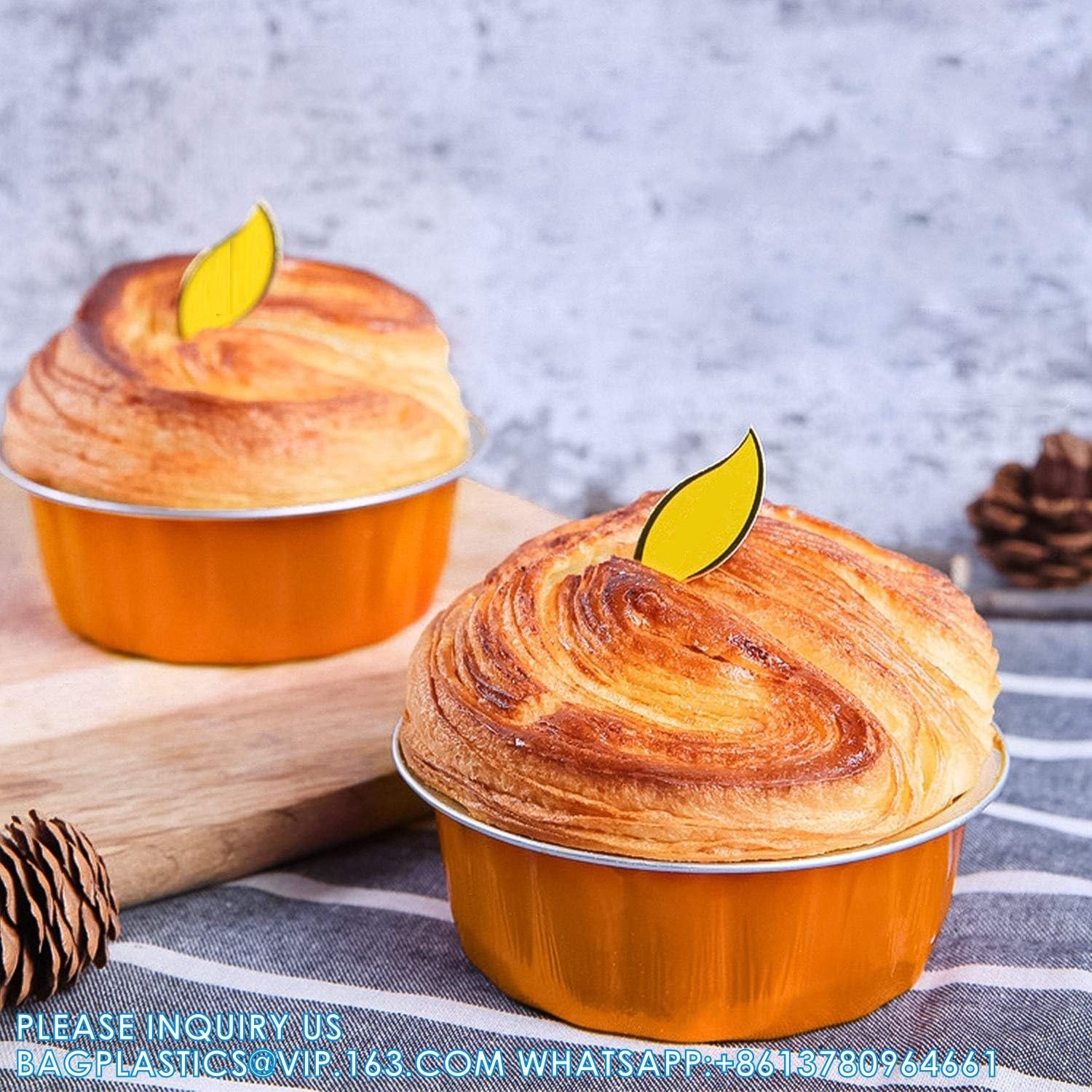 8oz Aluminum Foil Cups With Lids, Disposable Creme Brulee Muffin Cupcake Baking Cup Mini Pudding Cups For Party