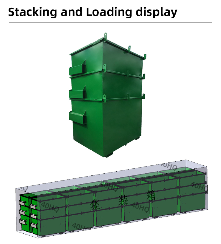 Offshore Boat Shaped Skip Sea Waste Oil Drilling Dumpster Rubbish 6m Skip Bin Bucket Skip