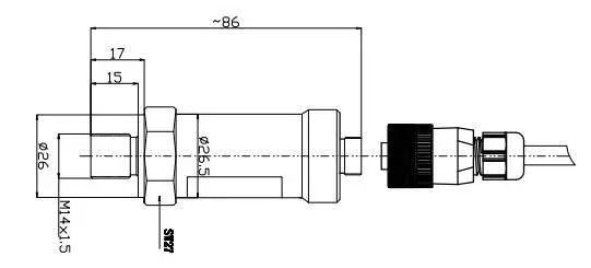20mA 10V 60MPa Hydraulic System Barometric Ceramic Pressure Sensor