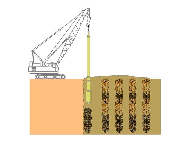 Circulating Water Cooling Vibroflotation Compaction Customized Color Of Steel Material