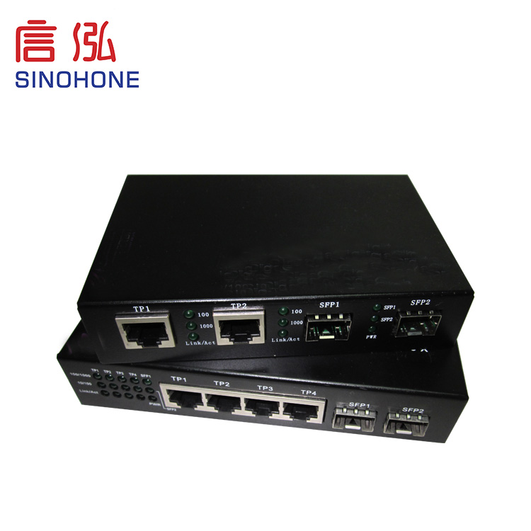 SFP Slots Gigabit Fiber Optic Media Converter , Fiber Optic Connection Box