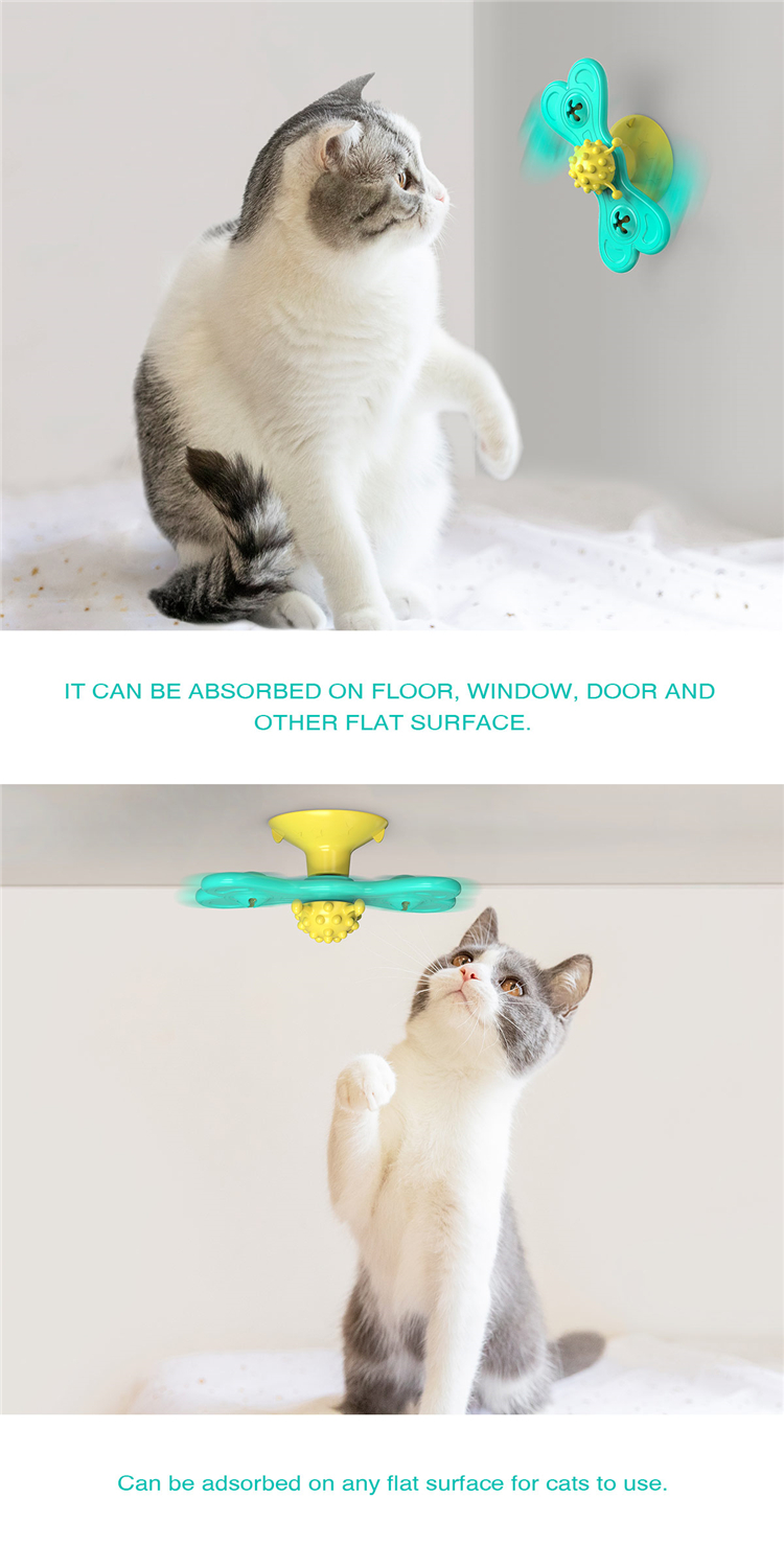 Pet Products Cat Toothbrush Multifunctional Interactive Windmill Catnip Toy