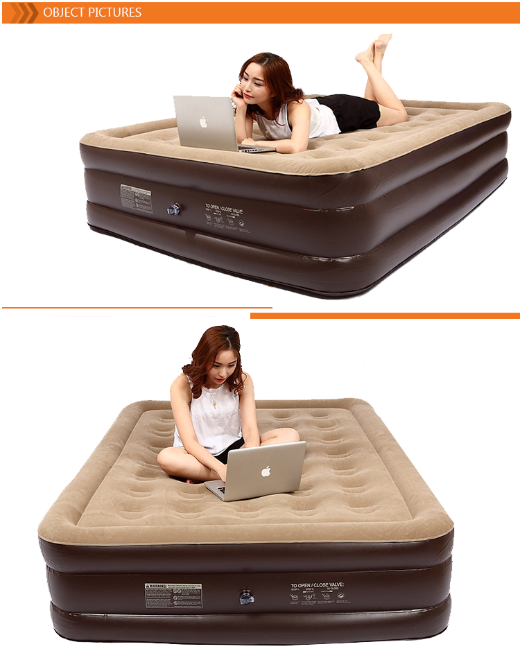hot selling Blow Up Air Bed Soft Plush Flocking Mattress Durable Automatic Electric Inflation air mattress