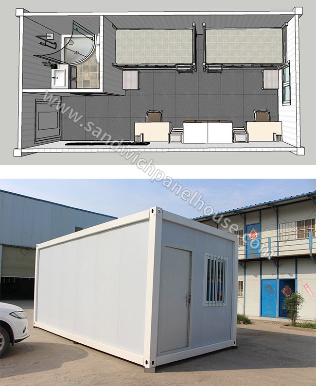 Mobile Flat Pack Prefab House Quick Assembly White Gray Fire Proof Panel