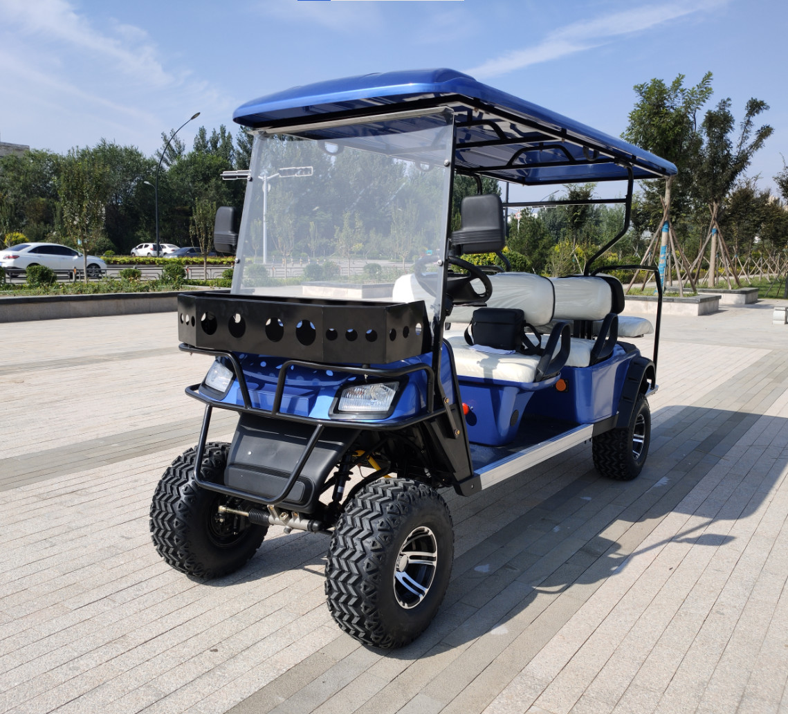 Import EV Basic 4+2 Seat 12 Inch Tire Golf Electric Cart On Board Charging Origin Type