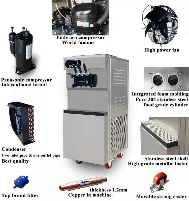 Countertop Commercial Ice Cream Machine 36-38l Soft Serve Italian Gelato Maker
