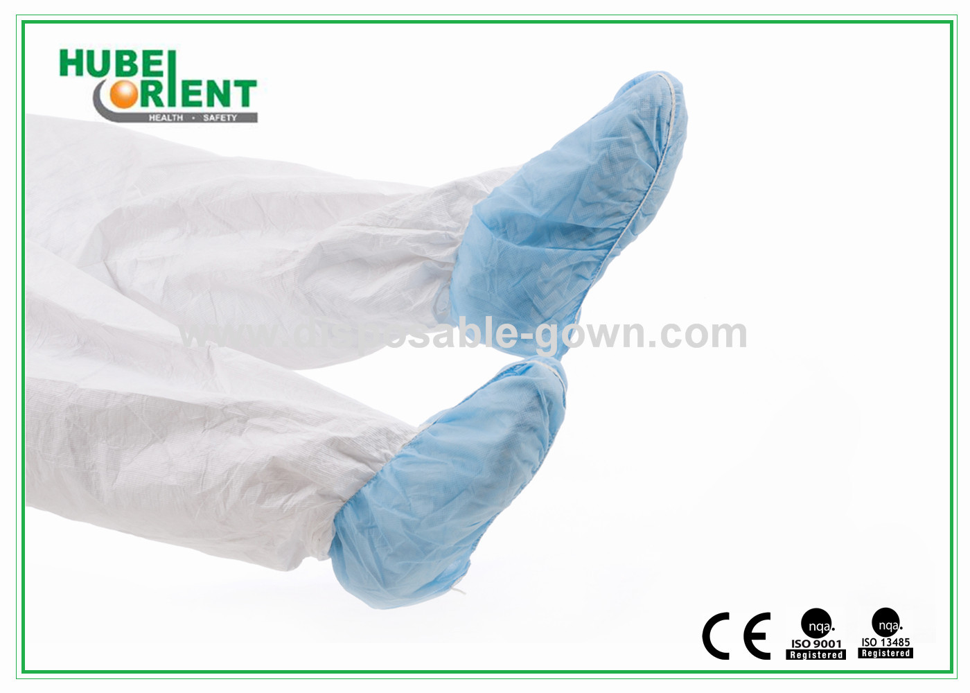35 40g/m2 Disposable Non Woven Shoe Covers With Non Slip Sole