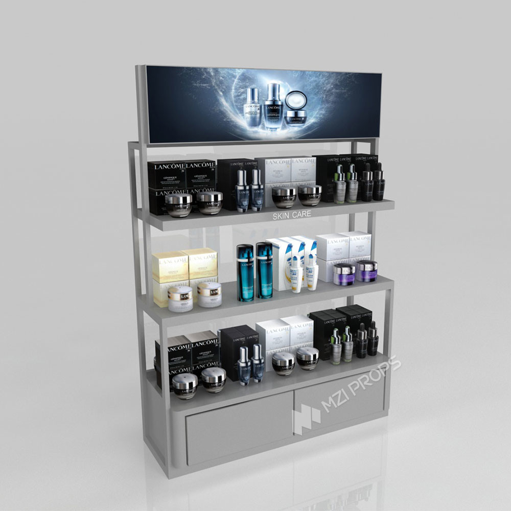 GDR03-CB-03 Universal Side Cabinet with 40mm Soft Film Light Box and Grey Edge Banding for Fashion Boutiques
