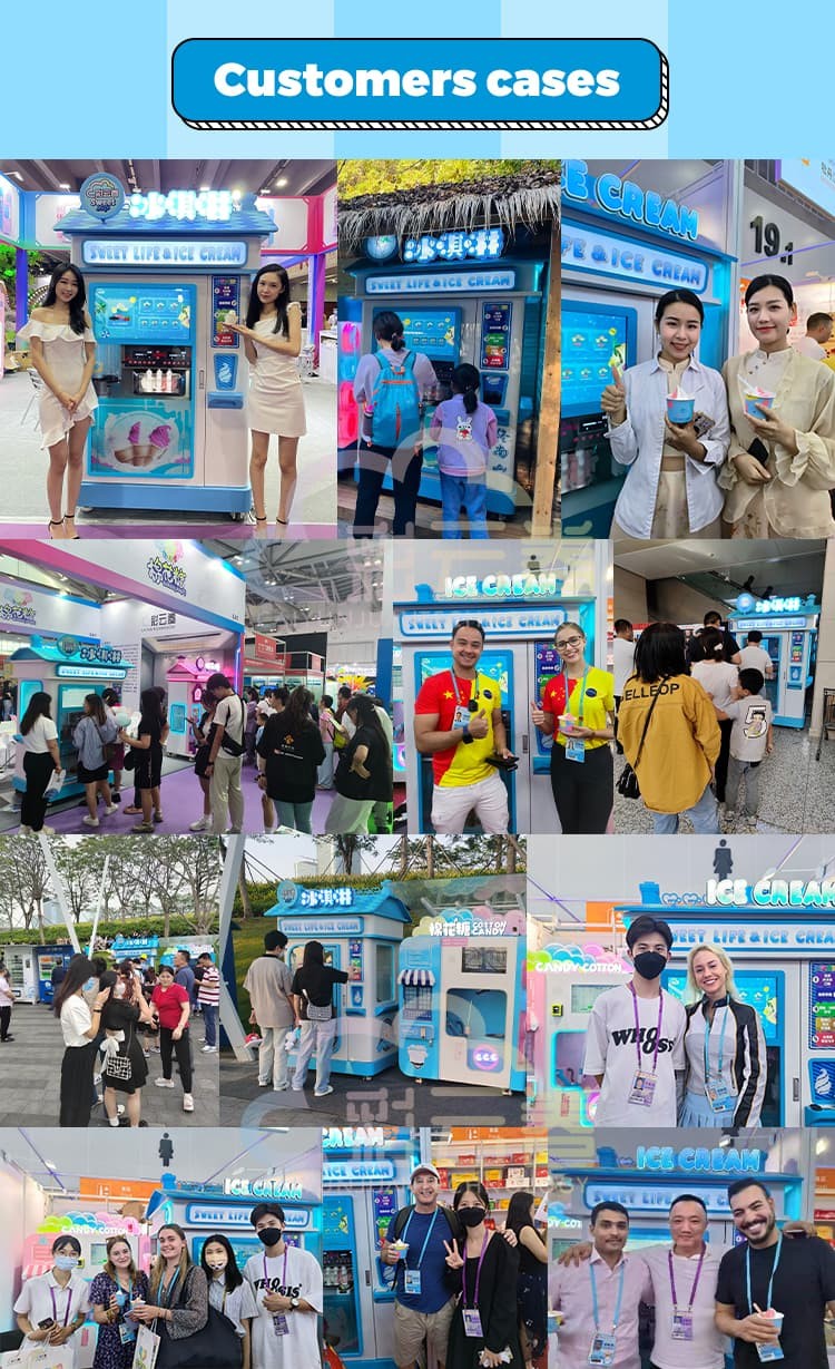 Soft Ice Cream Vending Machine Automatic Customized Logo Accept