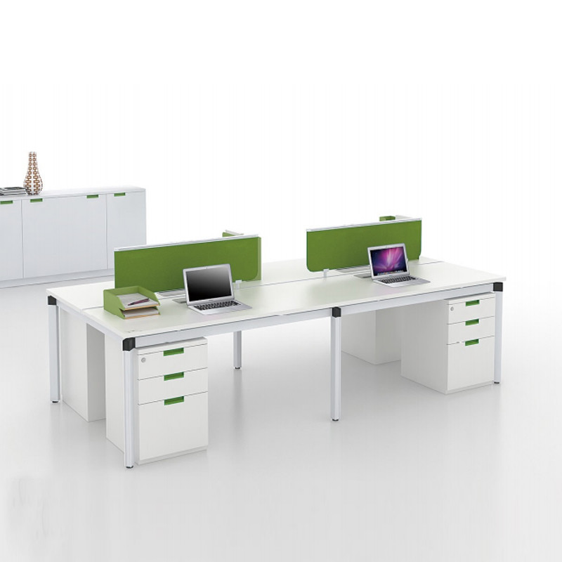 White Wood 2 Person Office Workstation Desks For Comfortable Office