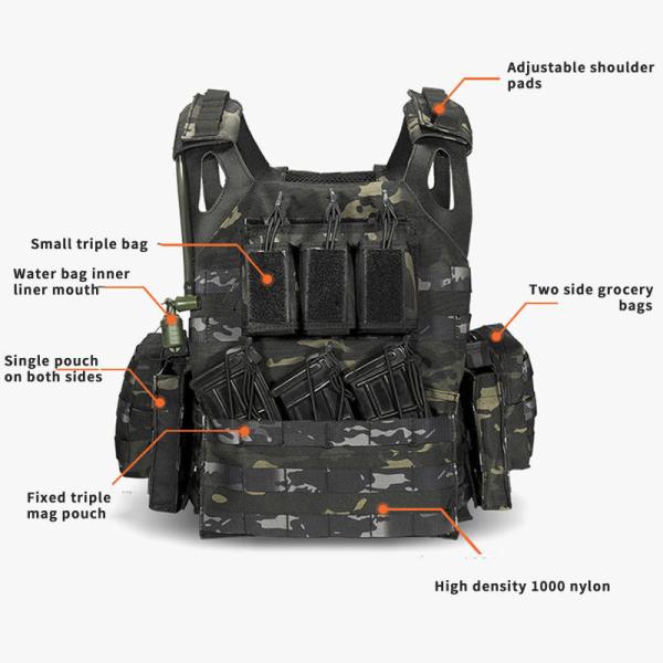 Outdoor Sports Training Men'S Heavy Duty 600d Camouflage Molle Board Vest