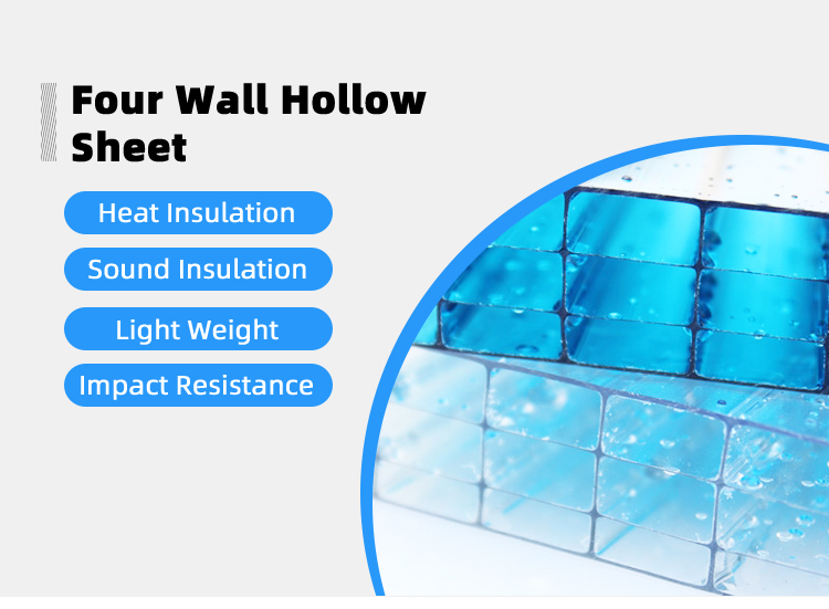 High Quality 100% Virgin Building Plastic Material Transparent 10mm Decorative Honeycomb Hollow Polycarbonate Sheet