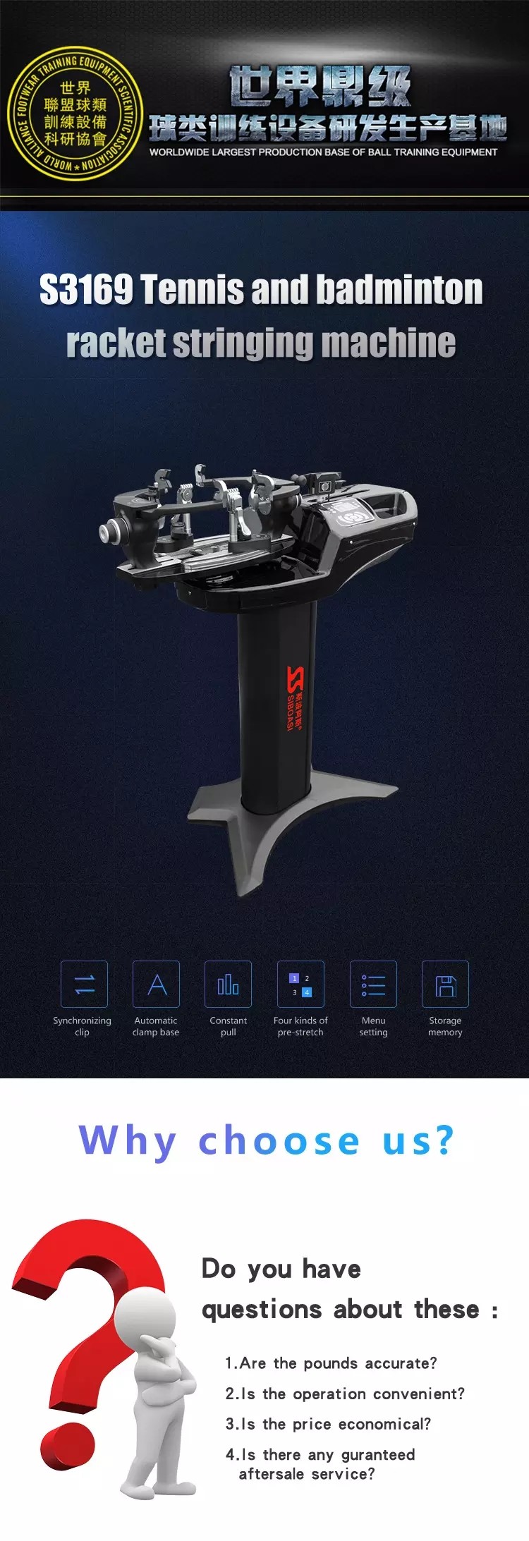6 Point Tennis Racket Stringing Machine For Badminton And Tennis Racket