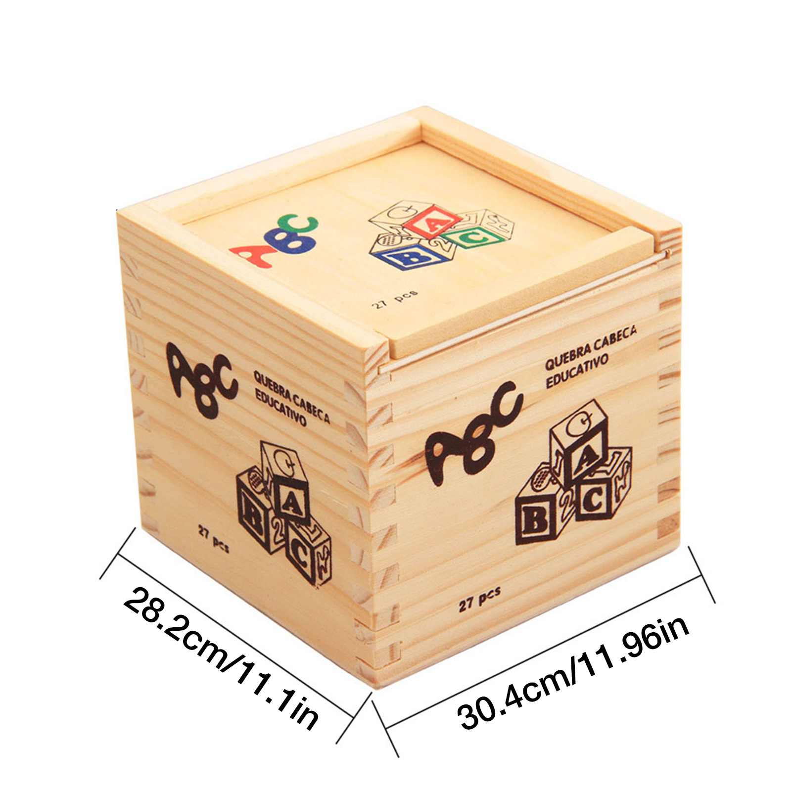 27pcs Wooden Alphabet Blocks Letter Blocks Printed With Number