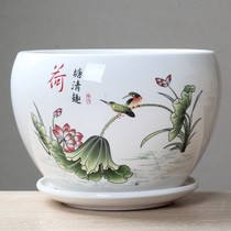 Metal Shiny Plastic Flower Pot with Saucer Together Chinese Style