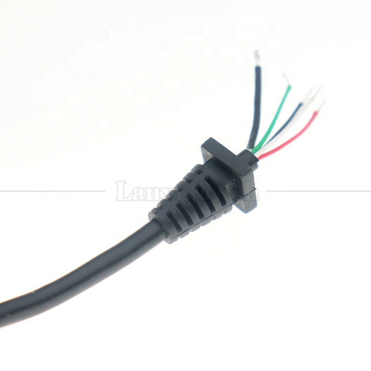 Custom Data Charging Shiled Micro Usb to Open Tinned Wire End Pigtail Power Charger Cable