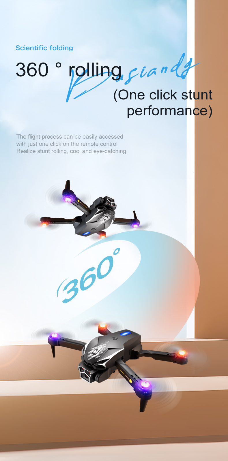 Triple Camera Drone With Obstacle Avoidance Quadcopter Uav Lu600 Flight Time About 4-5min Plastic Construction
