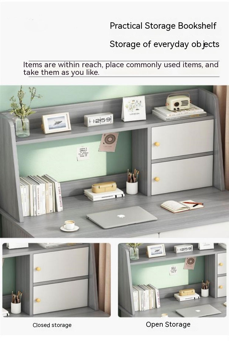 Study Bookshelf Combination Home Office Desk with Multifunctional Table and Simple Design