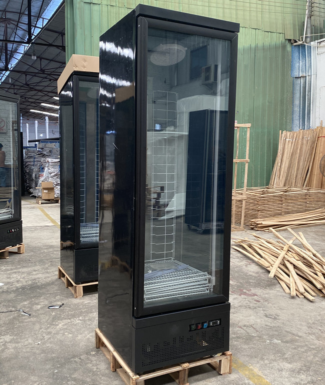 Drink beverage chiller upright glass door refrigerator for supermarket