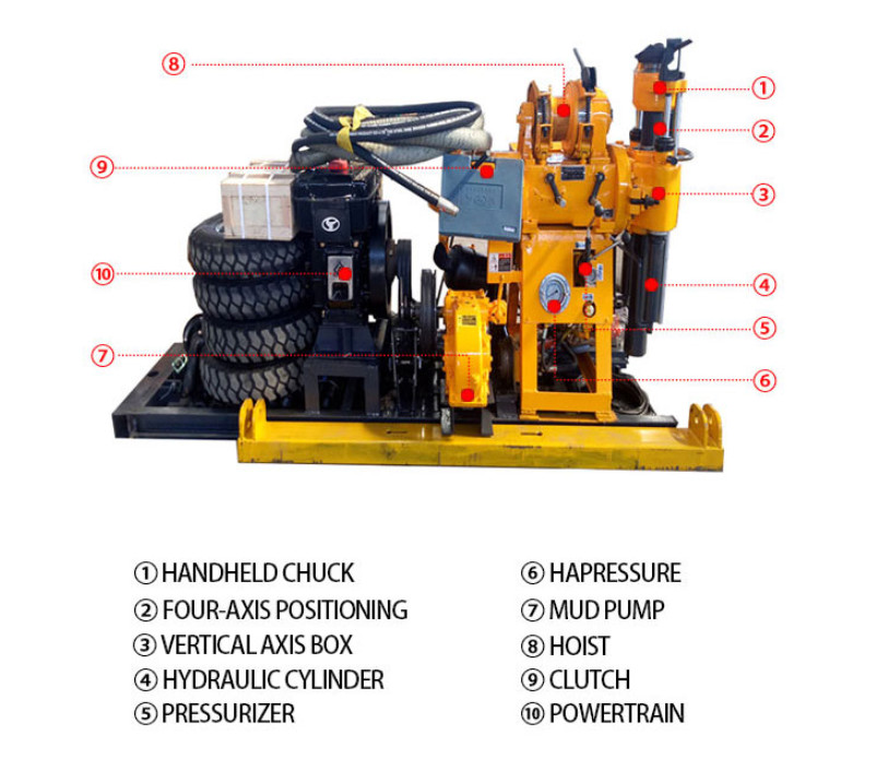150 Meters Depth Exploration Drill Rig Construction Core Engineering
