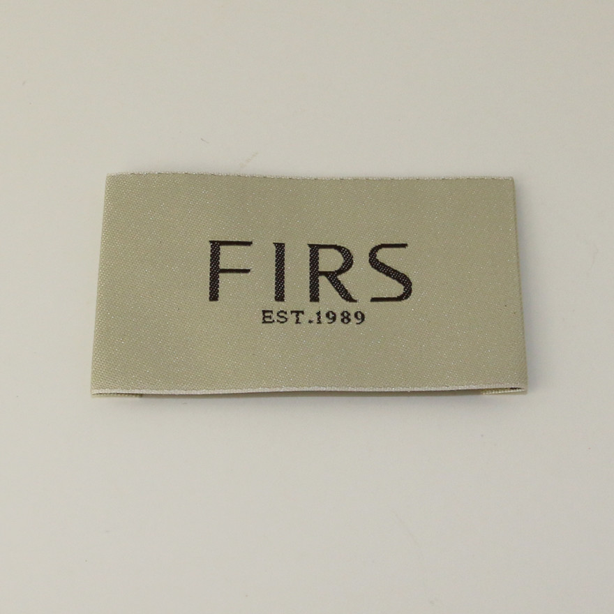 Charm Damask Woven Label End Folded For Garment , Custom Fabric Tags