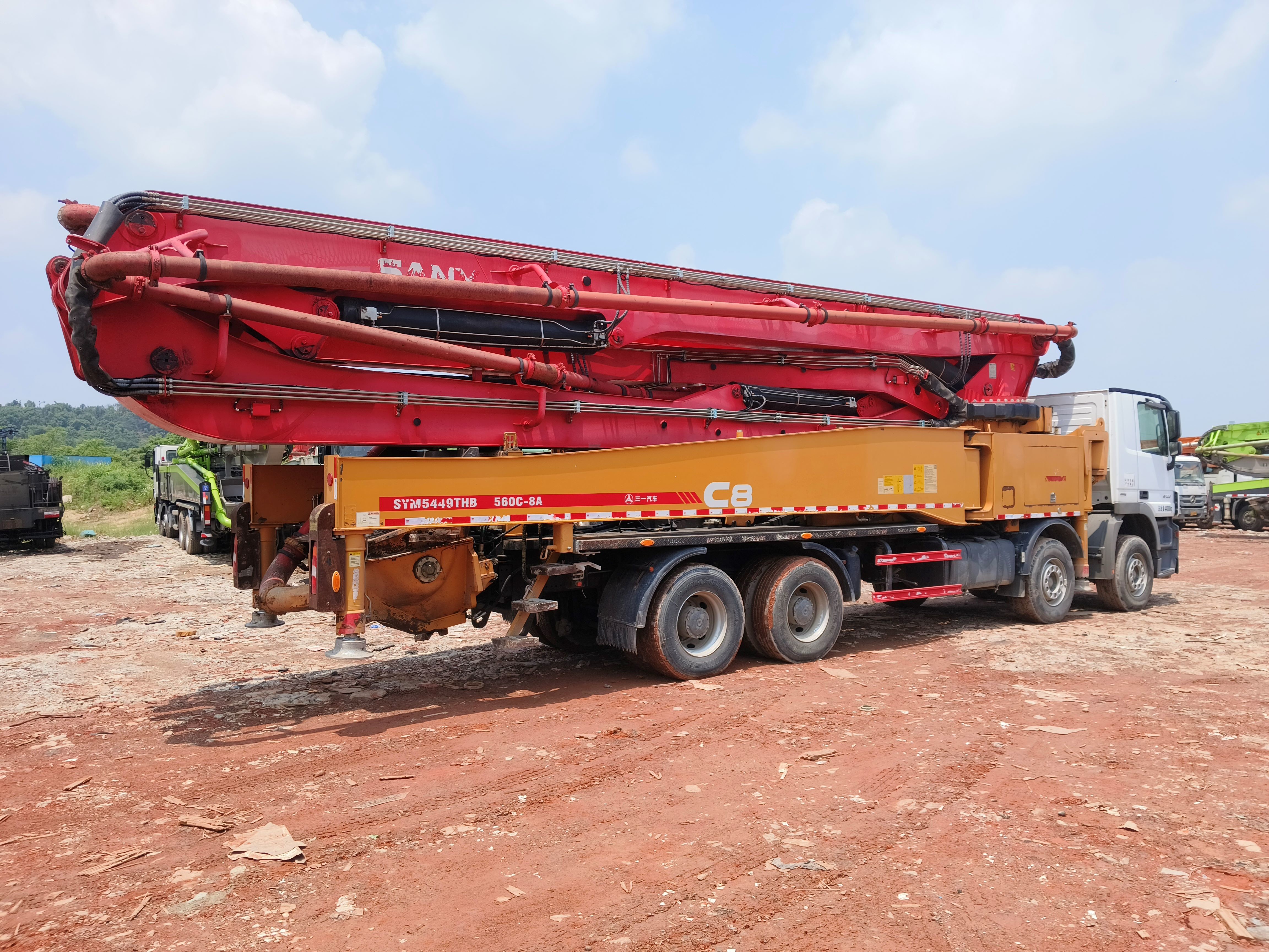 2019 SANY 56m Used Concrete Pump on Mercedes Benz in Stock with New Condition Good Price