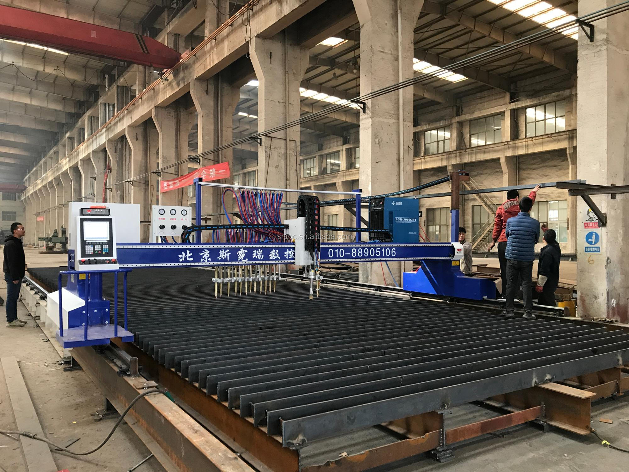 300A 400A Plasma Cutter CNC 6000mm Multi Torch Gas Cutting Machine