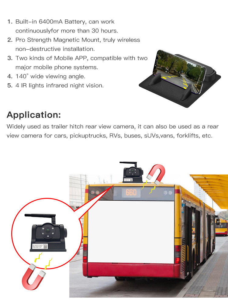 Wireless Backup Camera Vehicle Data Recorder 10 Inch HD LCD Monitor With Antenna