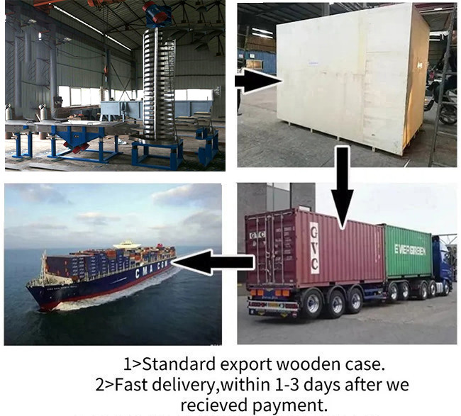 Stainless Steel 304 Vertical Spiral Dry Elevator Conveyor For Cocoa Powder Cooling