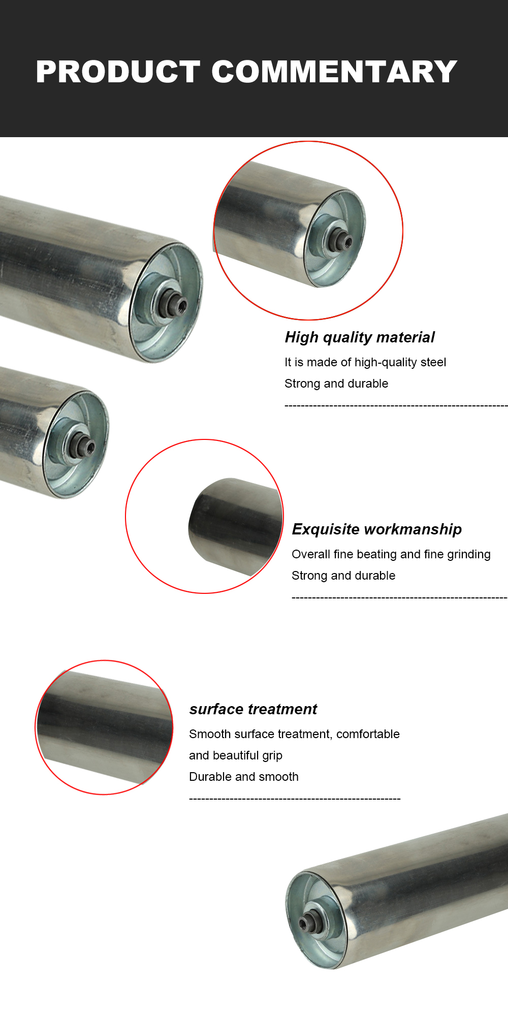 Antirust Coal Mine Stainless Steel Conveyor Roller for Stone Crusher at Manufacturing Plant