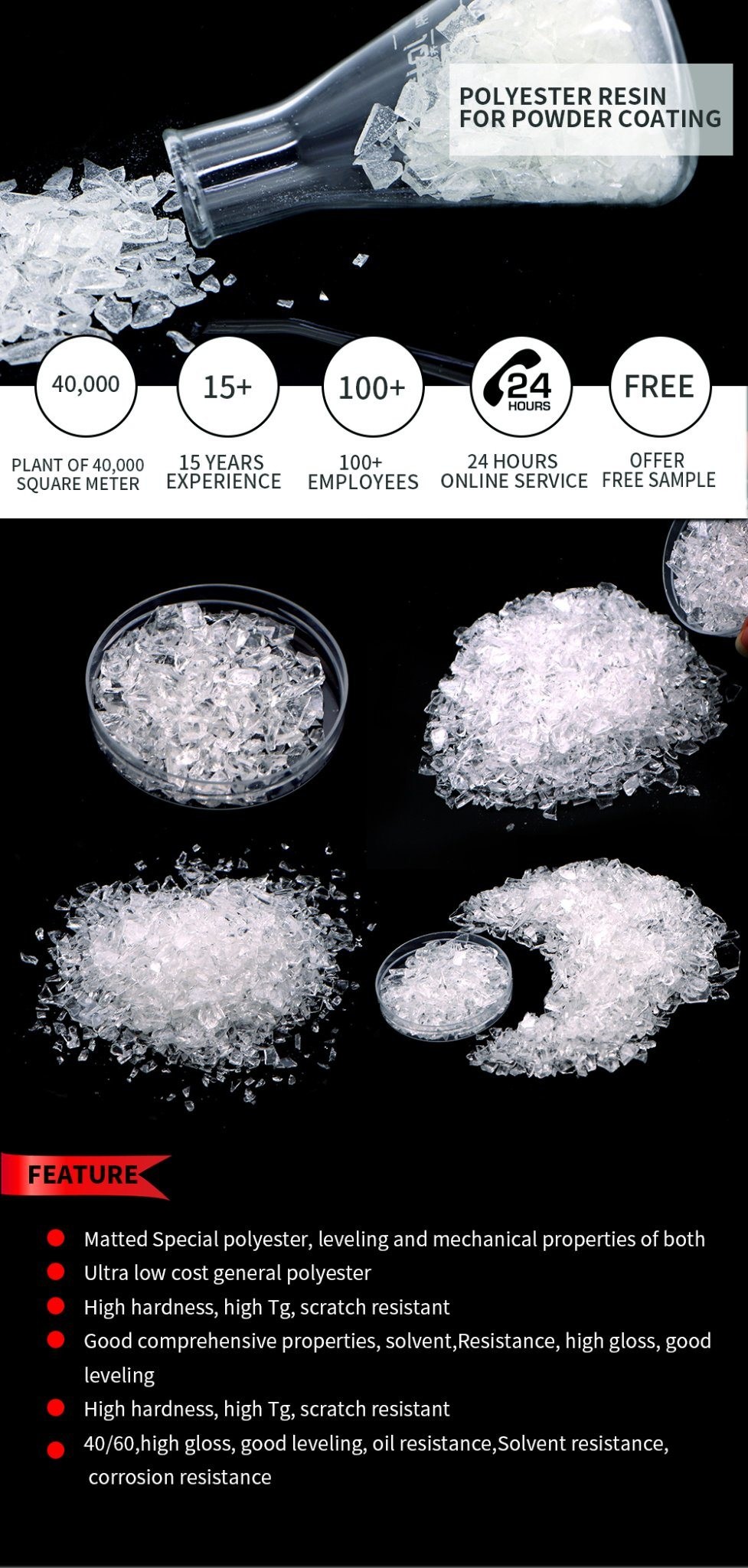 High Gloss Weather Resistant TGIC Curing 93/7 Polyester Resin For Powder Coating