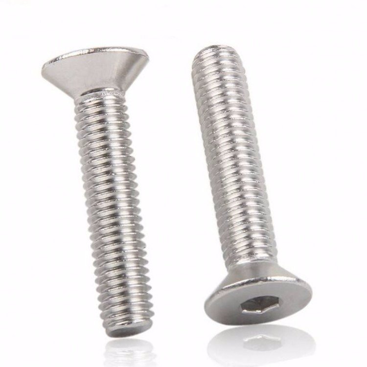 Custom White Zinc Plated Hexagon Socket Countersunk Head Screw DIN7991 for Industrial