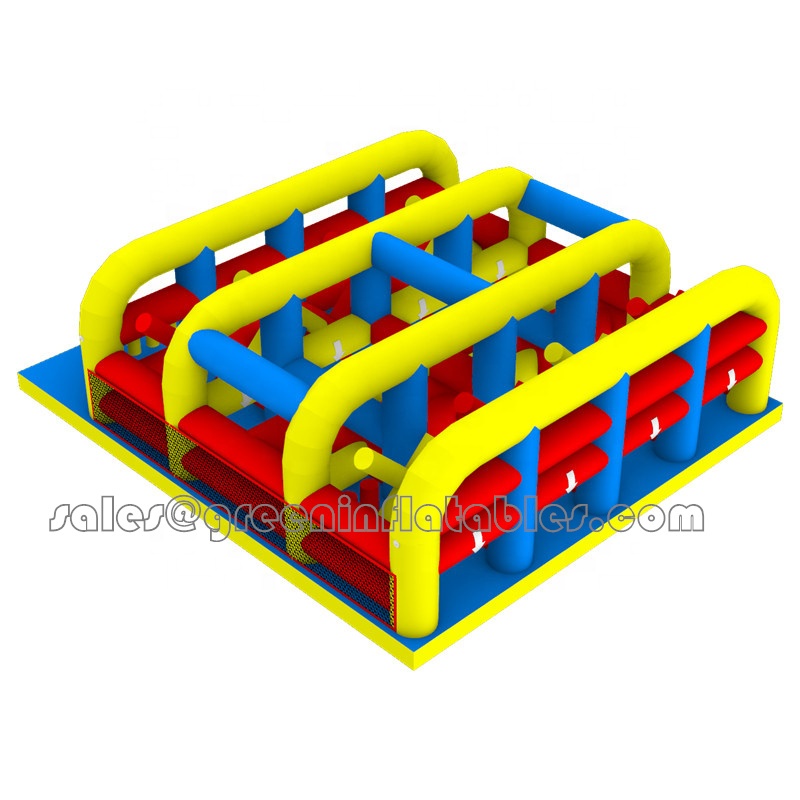 Best Lead Free Pvc Tarpaulin Material Custom Inflatable Obstacle Course Equipment Trampoline Amusement Theme Park