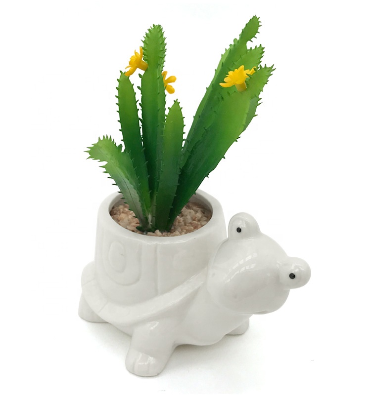 Hot sale custom white stoneware succulent 3D Snail shaped flower succulent pots planter
