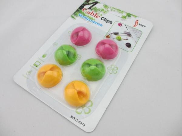 Hot Sale Silicone / Plastic Cable Clip Cable Holder Set , 4 Pcs/ 6 Pcs In A Pack