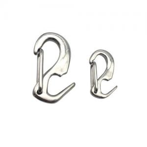 China Spring Open End Sail Snap Hook with Polished Finish Stainless Steel Construction on sale
