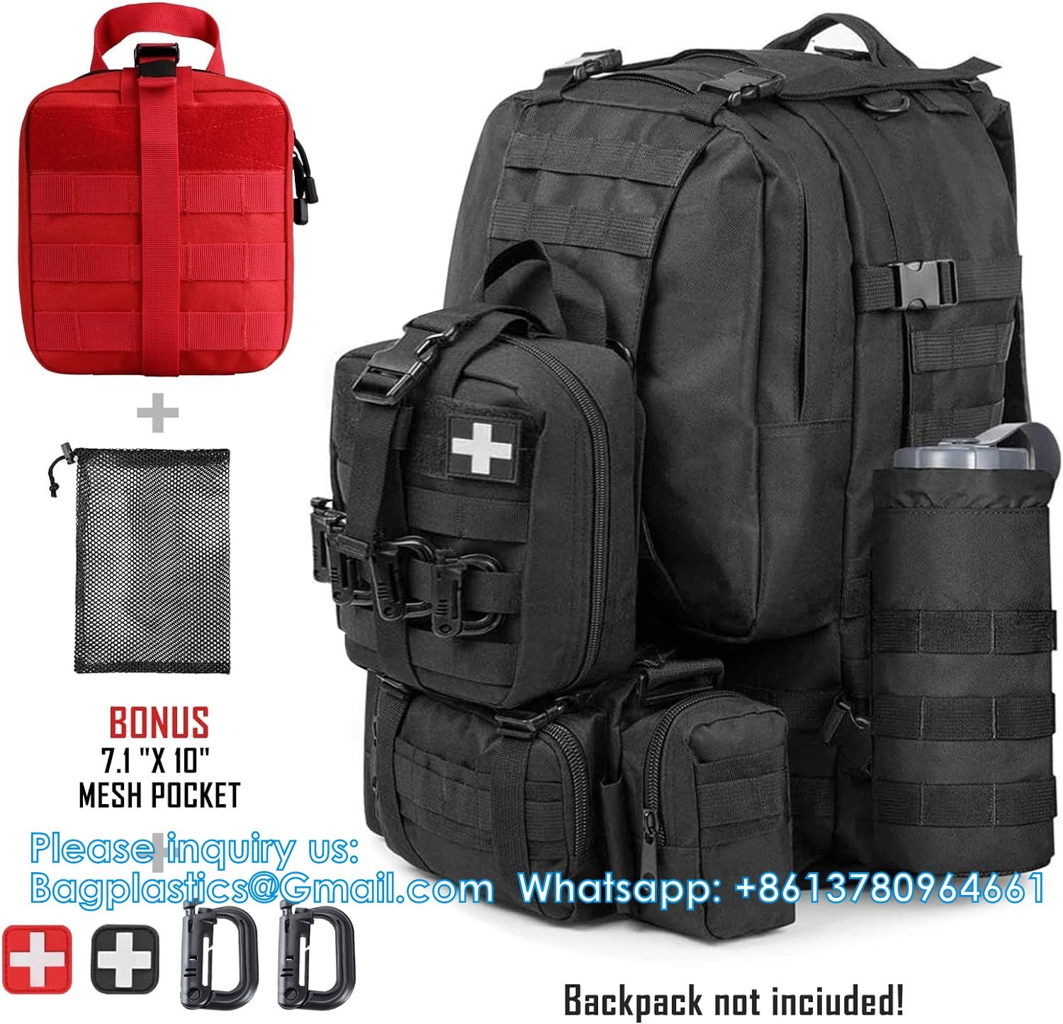 Tactical First Aid Pouch, Molle EMT Pouches Rip-Away Military IFAK Medical Bag Outdoor Emergency Survival Kit Quick