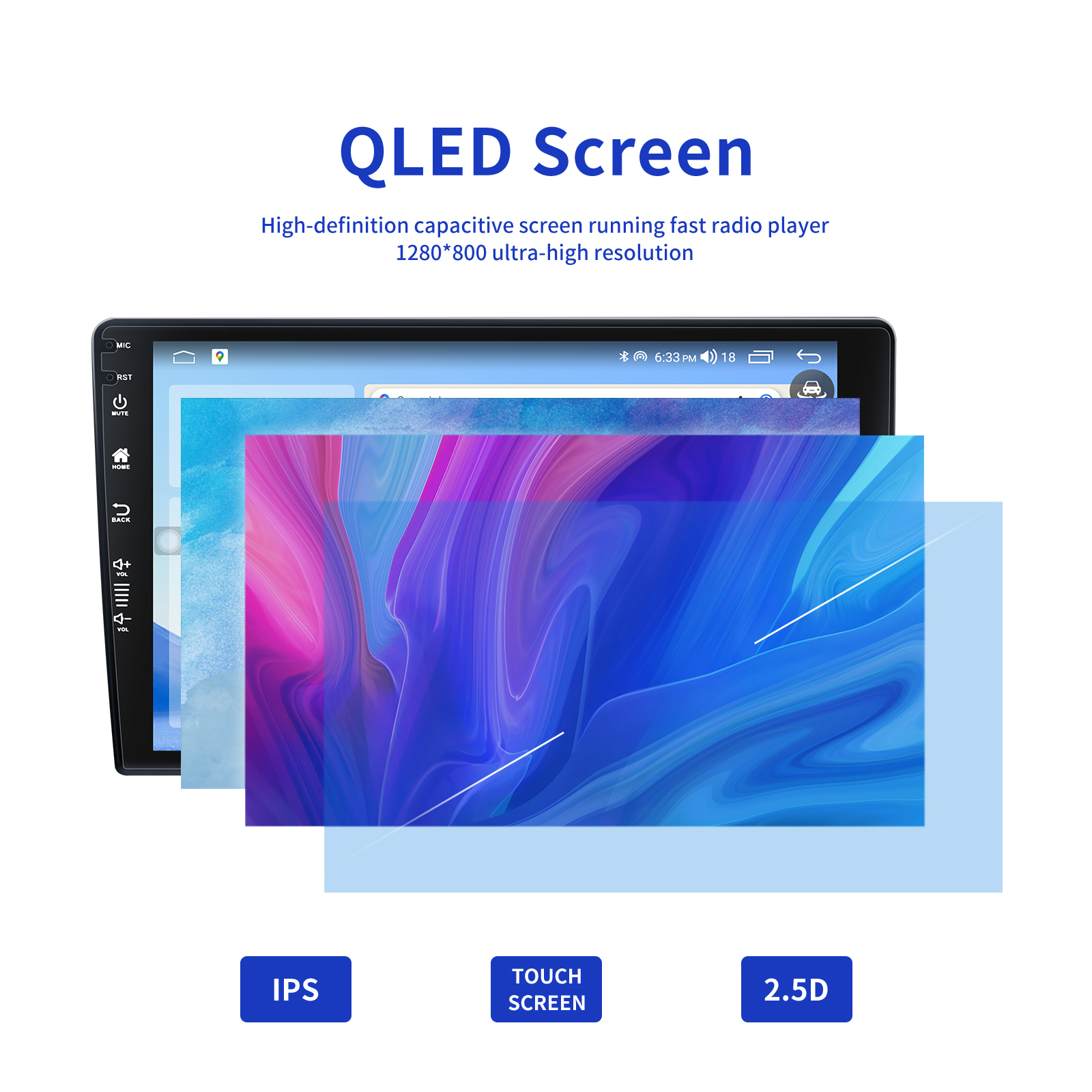 Dashboard Placement 10 Inch 2.5D-IPS Screen Car Radio with Bluetooth and Navigation GPS