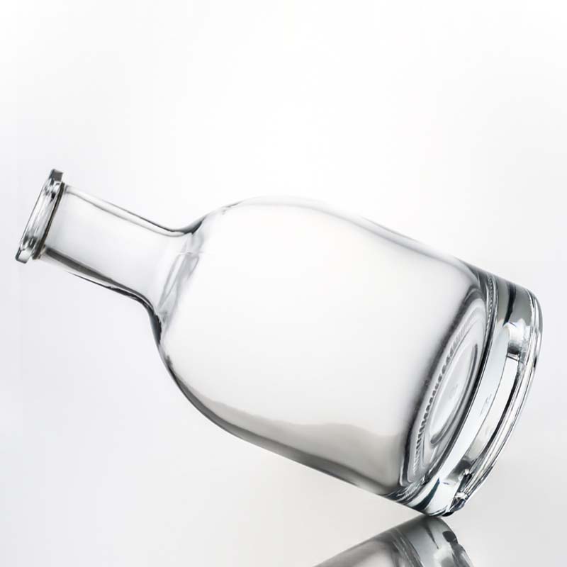Custom Shape 500ml 700ml 750ml Round Liquor Glass Bottle with Cork Stopper Industrial