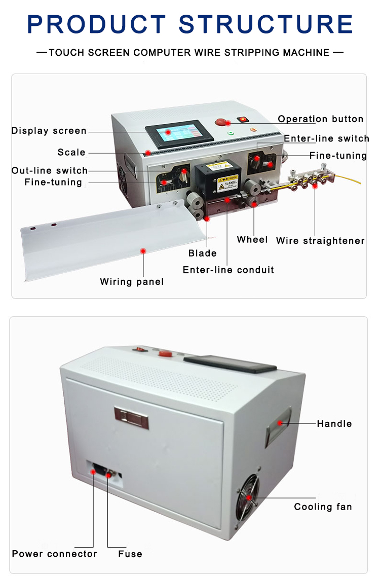 Double Wire Cable Cutting Peeling Stripping Machine with High Capacity and Automation