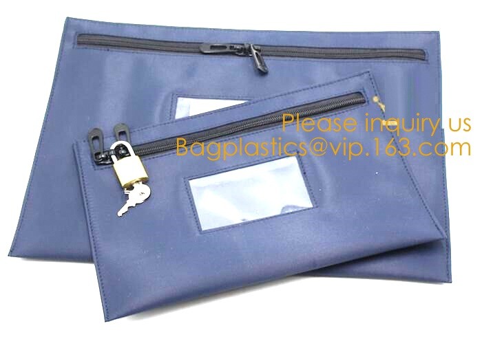 Cash Money Reusable Deposit Security Locking Factory Custom Made Bank Locking Night Deposit Bag With Lock, bagease