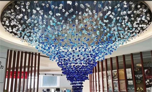 Modern Hotel Banquet Hall Chandelier Lighting Shopping Mall Modern Crystal Stone