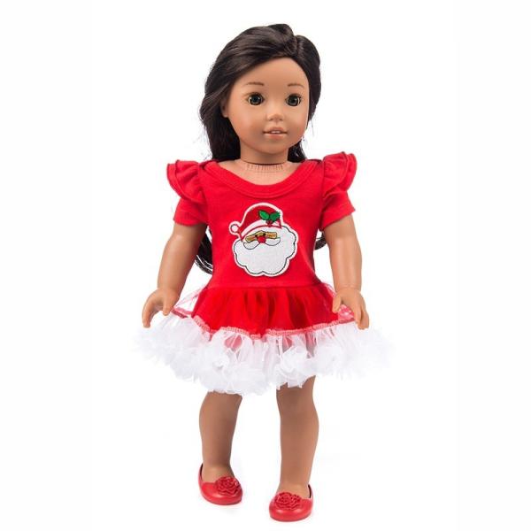 Wholesale Girls and Doll dress clothing Santa Claus embroidery for 45cm 50cm