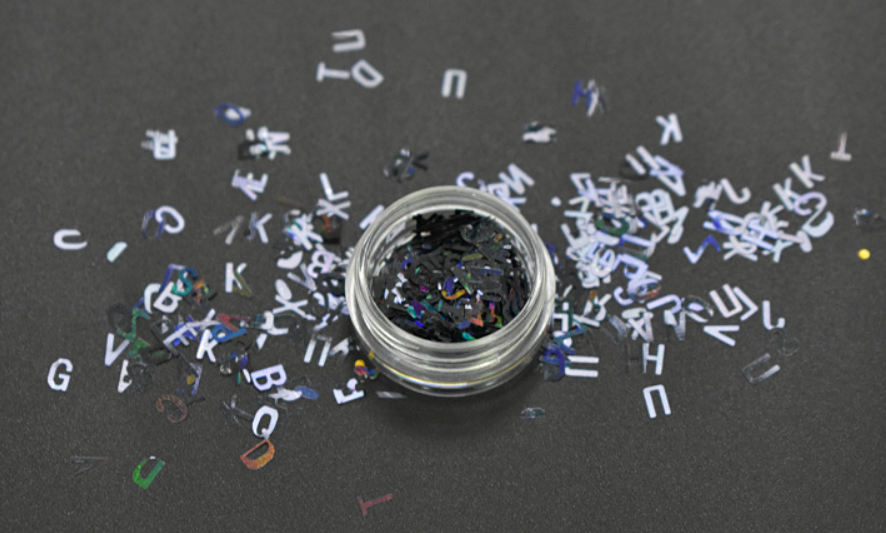Excellent Nail Art Effect Poly Holographic Chunky Glitter Letter Shape Glitter Mix for Crafts within 365 Colors