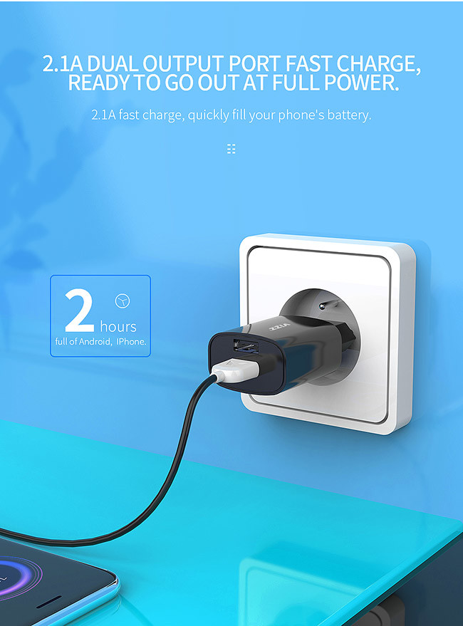 portable Dual USB Ports fireproof T18 Fast Phone Chargers