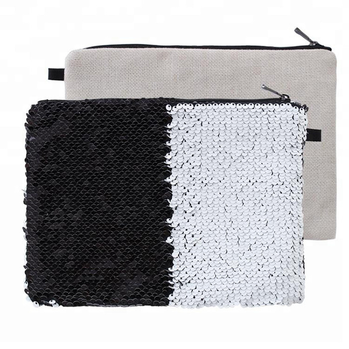 DIY Shiny personalised Sublimation Sequin Makeup Bag For Sublimation Photos Printing