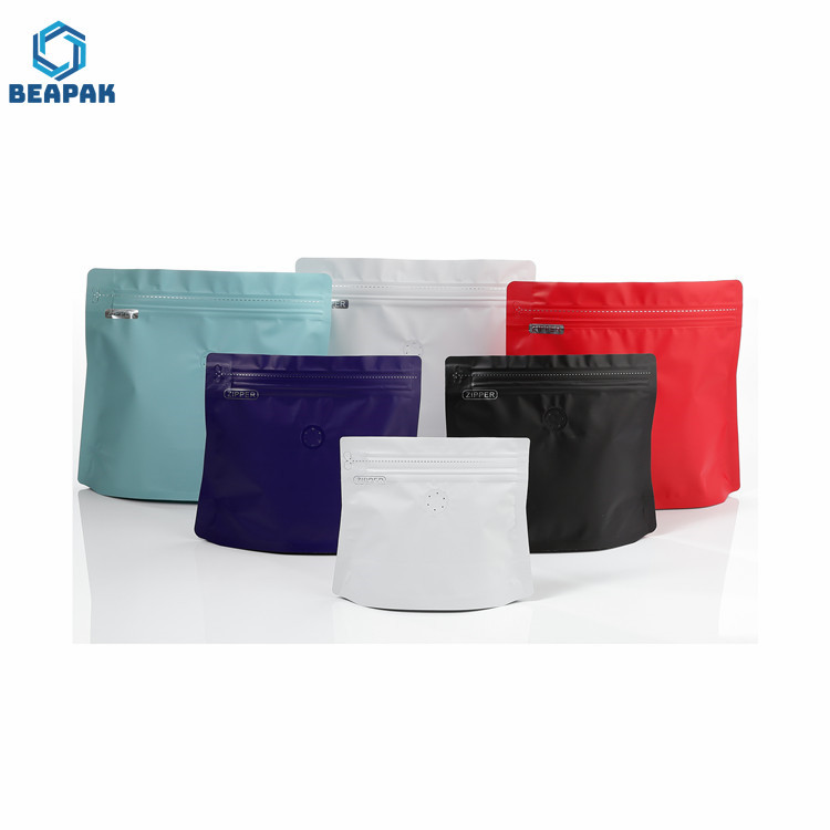 Custom Printed Side gusset flat bottom custom printed drip coffee bean packaging bag with valve