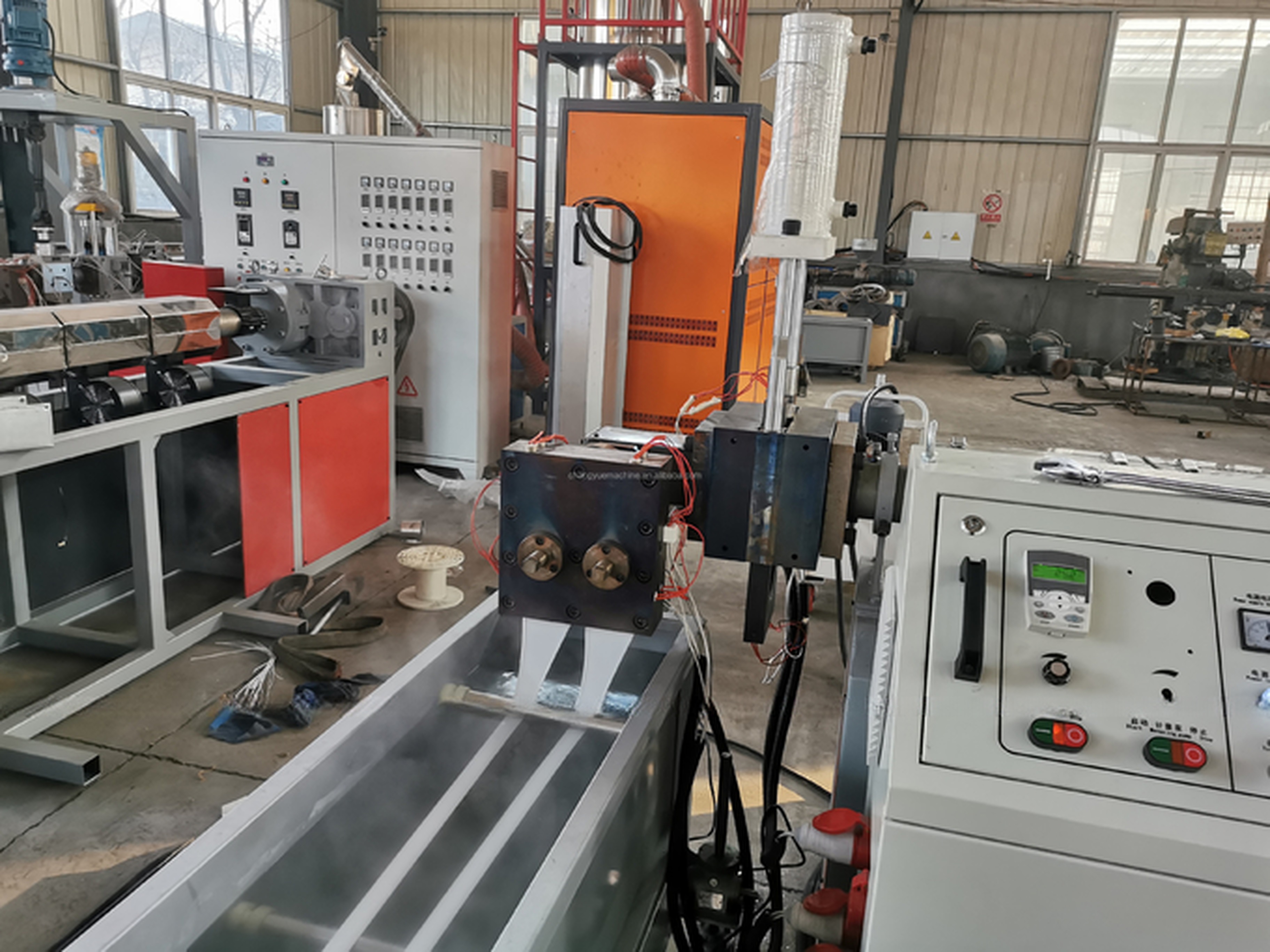 Extruder Model Geostrap Production Line for Plastic Geo Strap Banding Extrusion Making