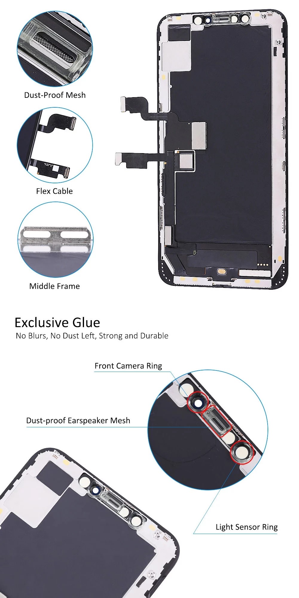 Oil Repellent Coating Refurbished LCD Screen For IPhone 11 Pro Max