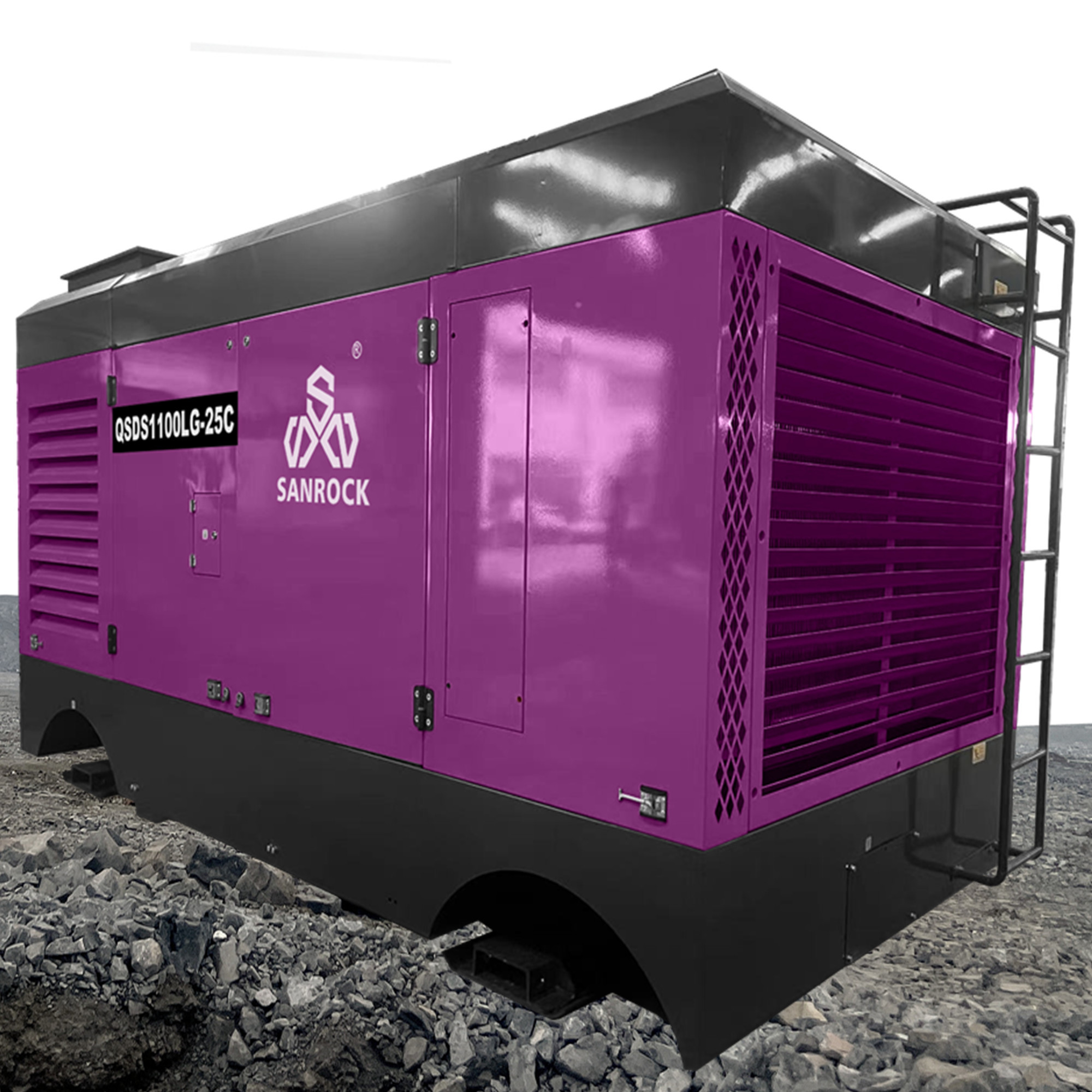 Portable Rotary Screw Air Compressor for Mining 22bar Diesel Power Source
